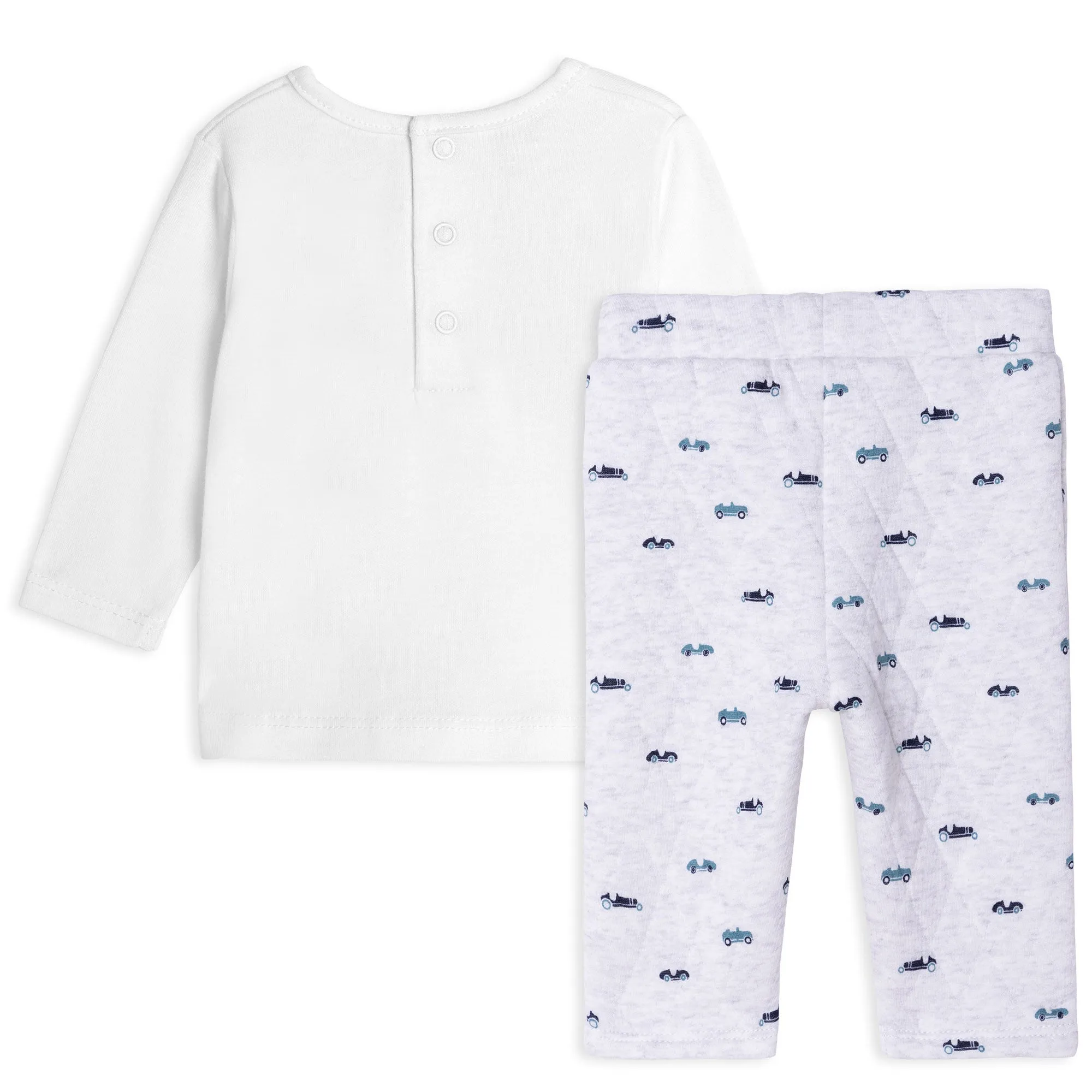 Carrément Beau T-Shirt And Pant Set Grey White