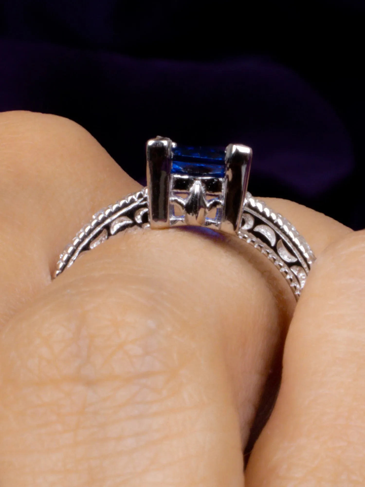 Lab Created Sapphire Women Ring