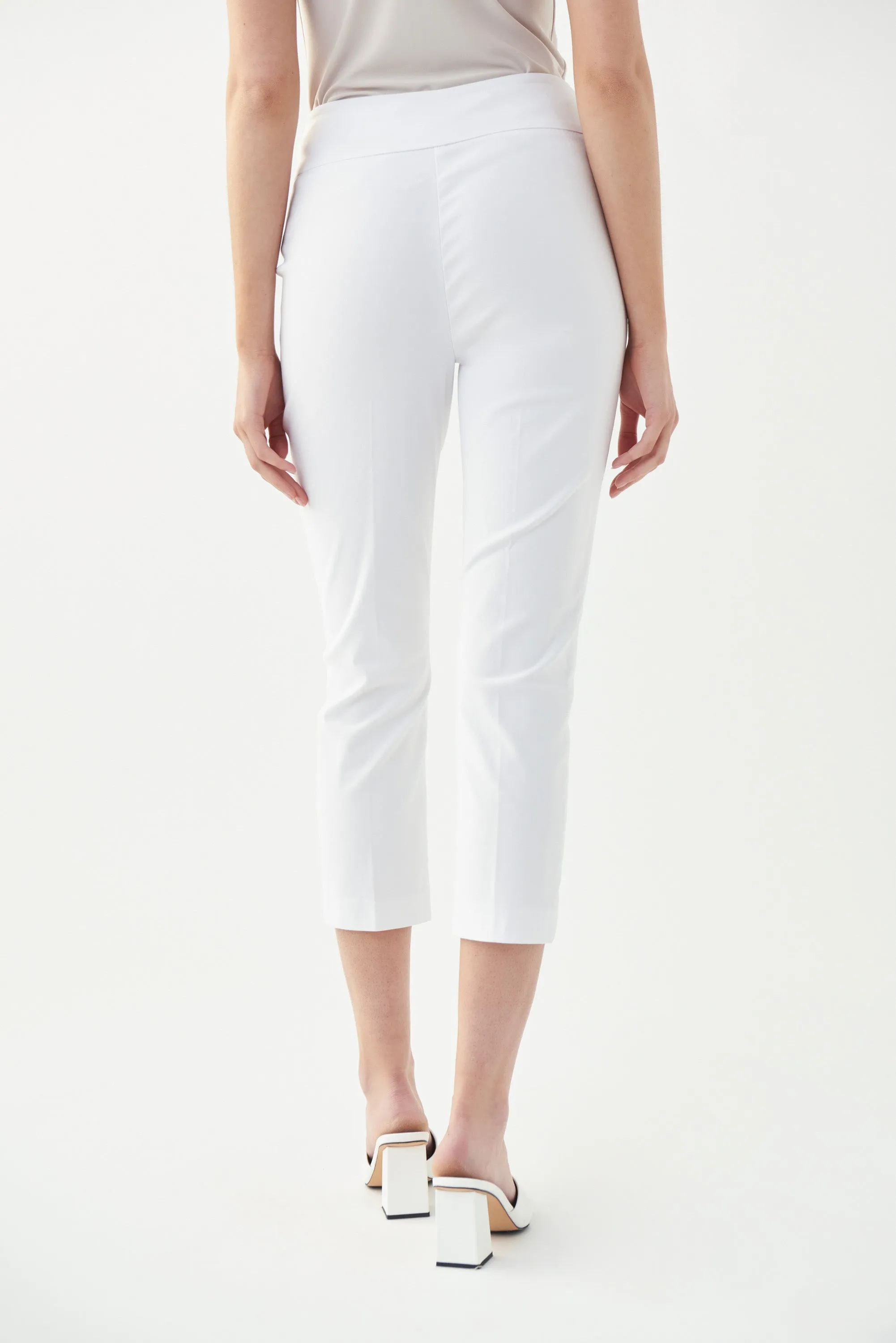 Pull On Crop Stretch Trousers <span>201536S25-WHITE<span>