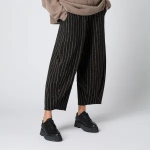 Small Broken Stripe Jersey Bubble Trousers - Black / Taupe